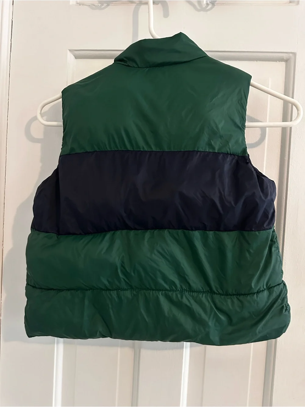 Old Navy Green and Navy Quilted Puffer Vest